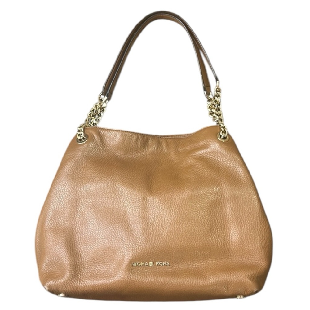 Michael Kors Leather Chain Shoulder Bag Tan Brown - Picture 2 of 13